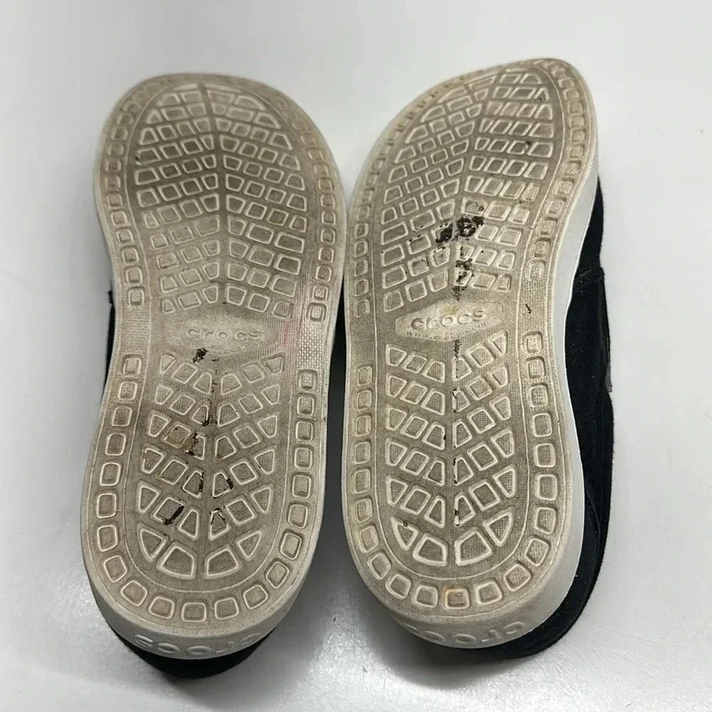 Crocs Citilane Slip On Sneakers Casual Shoes Canvas Black White Mens Size 12